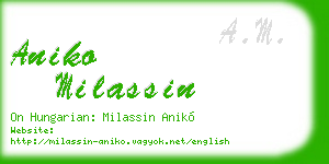 aniko milassin business card